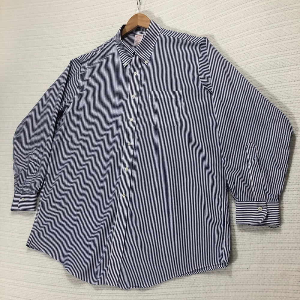 Brooks Brothers Striped Button Down Long Sleeve‎ Classic Fit Shirt 17-34
